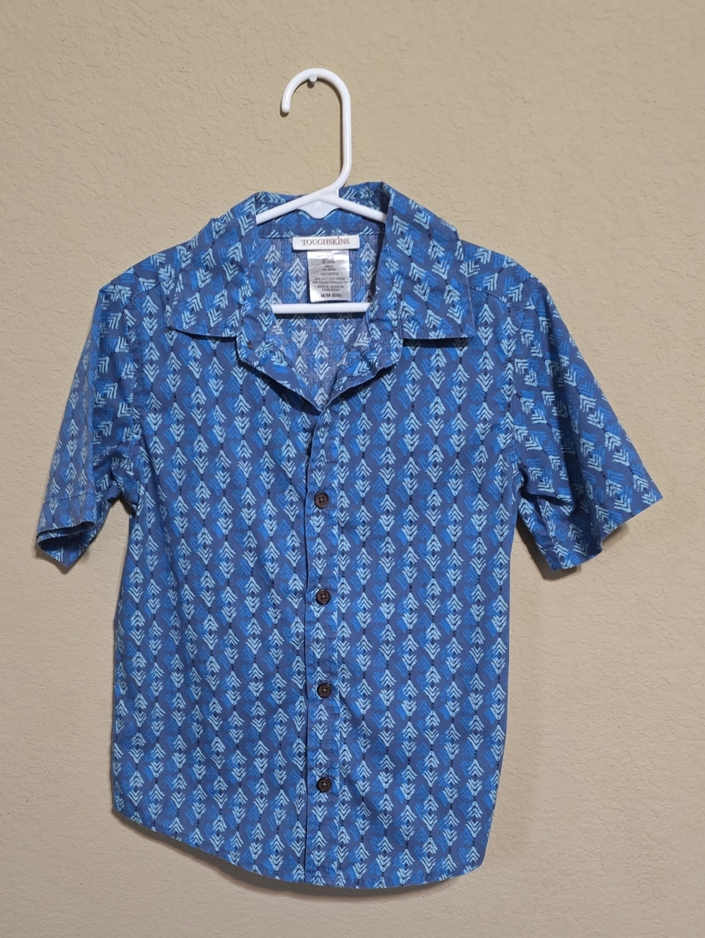 Toughskins Blue Geometric Short-Sleeve Button-Down Shirt